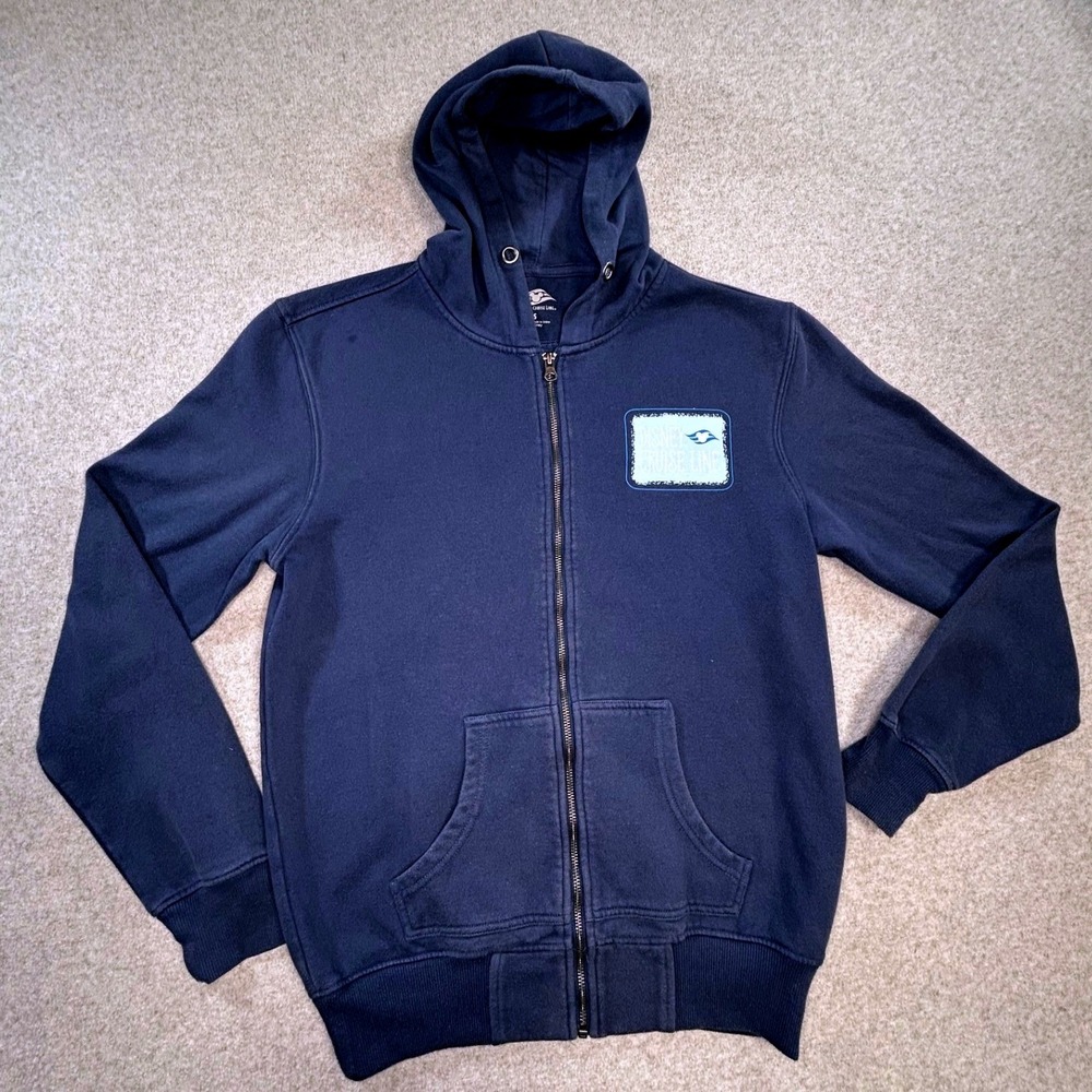 Disney‎ Cruise Line Hoodie Zip Up Jacket Navy Blue Mickey Minnie Mens S Resort